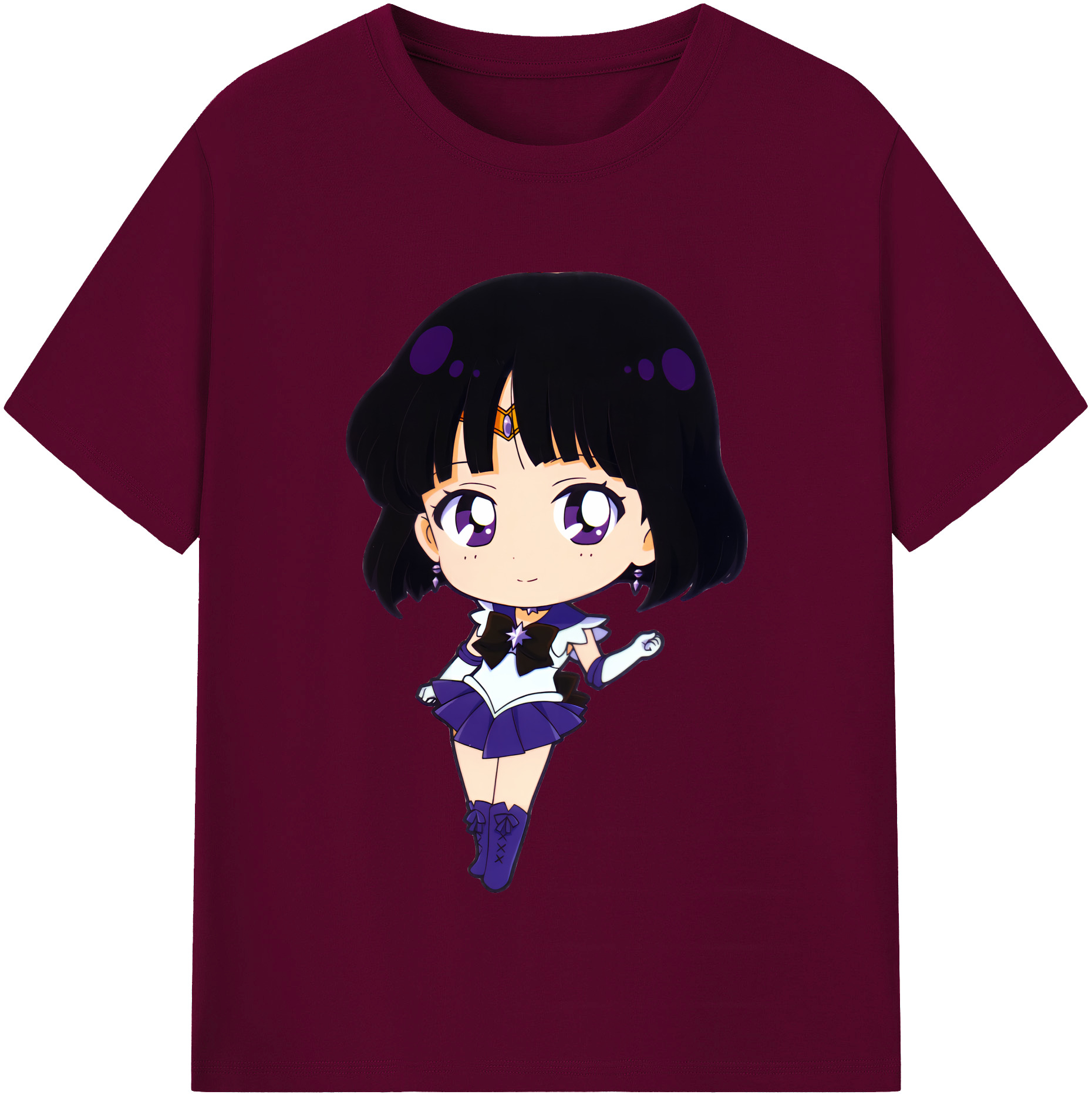 （画像用） 美少女戦士セーラームーン 土萠ほたる Sailor Moon Tomoe Hotaru （セーラーサターン；Sailor Saturn） レディースカジュアルプリントTシャツ（綿100％）